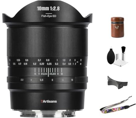 7artisans Lente de marco completo de ojo de pez de 10 mm F2.8 II para cámara Panasonic/Sigma/Leica L Mount ultra gran angular, gran apertura, lente de cámara de enfoque manual TL CL SL