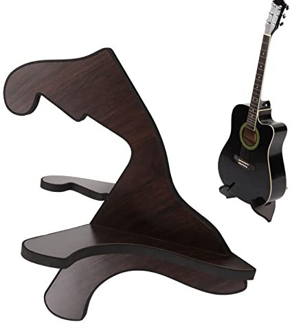 Gitarrenständer, Holz Gitarrenhalterung Gitarrenständer aus Holz, X-Rahmen-Struktur faltbar leicht für Reisen, Outdoor-Auftritte (schwarz)