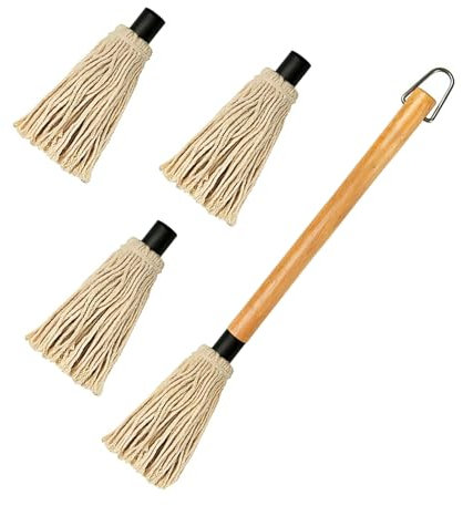 GEEKHOM Balai à badigeonner pour grill, 45,7 cm de long, manche en bois, brosses à badigeonner pour barbecue, rôtir, steak
