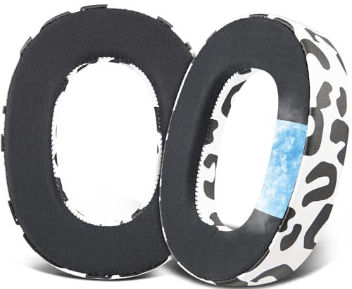 SOULWIT Almohadillas de Gel Rinfrescante para Jabra Elite 85h Auriculares Inalámbricos, Almohadillas de Cuero Suave, Espuma Aislante del Ruido-Leopardo Delle Nevi