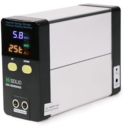 U.S. Solid USS-BSW05 Soldadora por puntos de batería, 11,6 kW, 2000 A, condensador de almacenamiento de energía, máquina de soldadura por impulsos, mini soldadora de puntos portátil para 18650, 21700