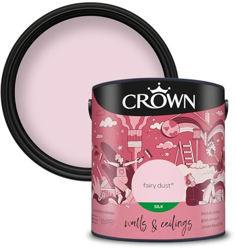 Crown Walls & Ceilings Silk Emulsion Paint, Size 2.5L, Fairy Dust