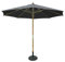 SiMPO LIFESTYLE Sonnenschirm 300 cm Holz-Sonnenschirm Marktschirm Gartenschirm Terrassenschirm Rund UV50+ (Grau, 3m)