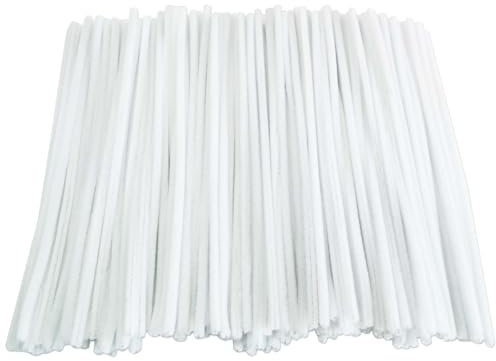 FANGZIDM 200 Stück Pfeifenreiniger Weiß 300x6mm, Pfeifenputzer zum Basteln Kreative DIY Weihnachtsbaum Blumen Tier Dekorationen