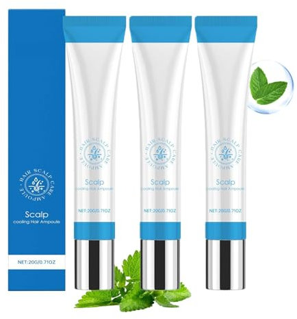 Scalpy Hair Ampoule, kühlende Haarampulle, nährendes, feuchtigkeitsspendendes Kopfhautserum für trockenes Haar, kühlendes Haarserum für die Kopfhaut, zieht schnell ein und fettet nicht (20g, 3pc)