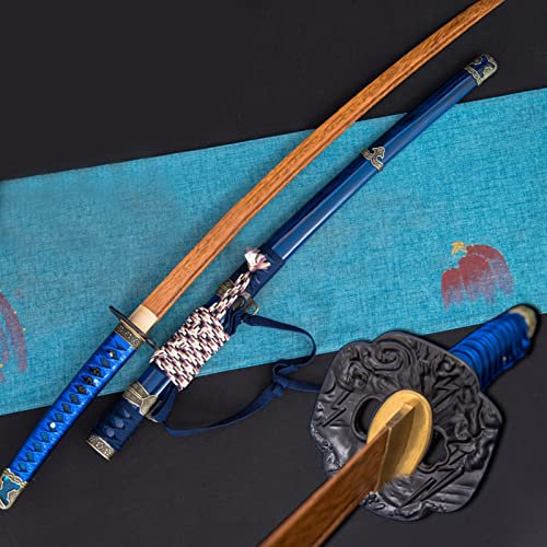 HJHUUA Spada da Samurai in Palissandro Naturale da 103 cm,Bokken Fatto a Mano,Katana Giapponese in Legno,Tachi in Legno per Allenamento di Kendo,Esposizione,Giochi di Ruolo,Oggetti di Scena,Regali
