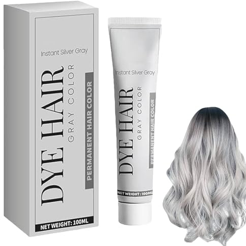 Tintura Per Capelli Grigi,2026 Crema Colorante Unisex,Crema Colorante Argento Grigio Chiaro,Cremas Colorante Per Capelli Naturale Grigio Argento,Silver Grey Permanent Hair Color Cream,100ml
