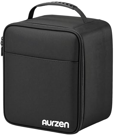 Aurzen Projector Carrying Case, Padded Travel Bag with Adjustable Velcro Dividers & Securing Strap, Compatible with D1R Cube/ D1R/ D1/ BOOM mini/BOOM air/ D1 air, HAPPRUN & More Projectors