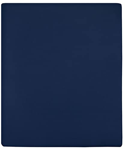 Lenzuolo Con Angoli In Jersey In Cotone, Morbido e Traspirante per Comfort Notturno, Lenzuola con angoli, lenzuolo con angoli, Adatto per Camera da Letto, Blu Navy, 180x200 cm