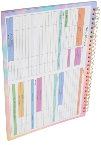 Mikikit B5 Budget Tracker Expense Log Book for Personal Finance Monthly Bill Payment Organizer Household Cash Budget Ledger Book for Weekly Financial Record Keeping