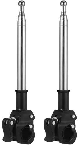 VICASKY Mástil telescópico de 2 banderas telescópicas para motocicleta de 51 pulgadas, ajustable, acero inoxidable, soporte para bicicleta, mástil retráctil, bicicleta, ATV, carrito de golf, silla de
