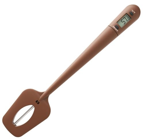 Wlinfetity Espátula digital 2 en 1 con termómetro de azúcar con rango de -50 a 300 °C para hornear chocolate, cocinar crema y salsas, silicona de grado alimenticio y sonda de acero inoxidable