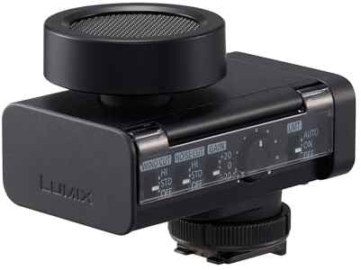 Panasonic Lumix DMS1 Micrófono de Escopeta Digital, Float 32 bits, Audio 4 Canales, 6 Modos direccionales, inalámbrico, reducción de Viento y Vibraciones, con Funda Inteligente.