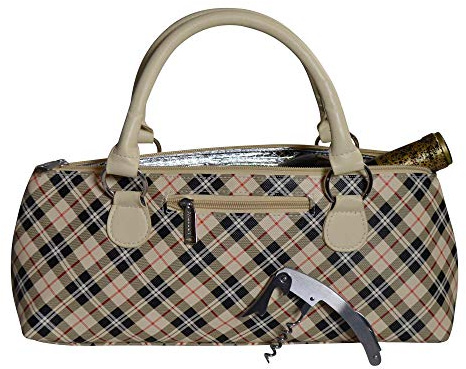 Primeware Wine Clutch Bag Thermal Insulated Wine Carrier Tote Holds Red and White Wine 750 Milliliter Bottle Includes Portable Waiter Style Corkscrew