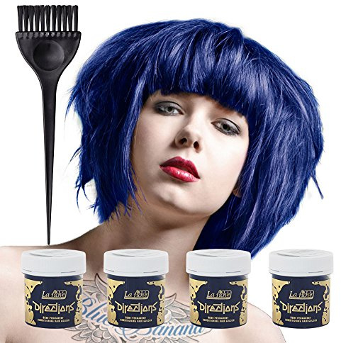 4er Set: Directions (Haarfarbe) Kammtönung - Farbcreme 88 ml Directions Atlantic Blue