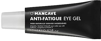 ManCave Caffeine & Vitamin E Anti-Fatigue Eye Gel 15ml, Target dark circles and fight against fine lines, Natural Formulation, Vegan Friendly, Rejuvenates Tired Eyes, Made in England