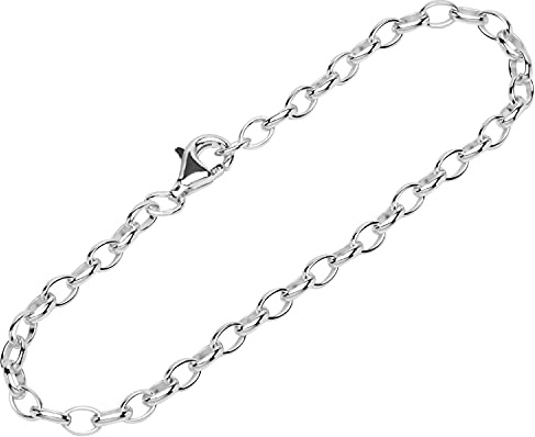 NKlaus pulsera de plata de ley 925 19cm cadena de guisantes ovalada damas diseñador de la cadena fina 12734