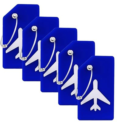 Gostwo 5 Pack Silicone Luggage Tags for Suitcases, Plane Travel Essentials