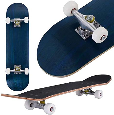 Willonin Skateboard komplett bräda med ABEC-7 kullager lönnträ i 9 lager för barn, unga och vuxna, belastning 180 kg
