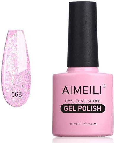AIMEILI Smalto Semipermanente per Unghie Manicure in Gel UV LED Soak Off - Durabilità & Facile da Usare Nail Art Gel Polish (568) 10ml