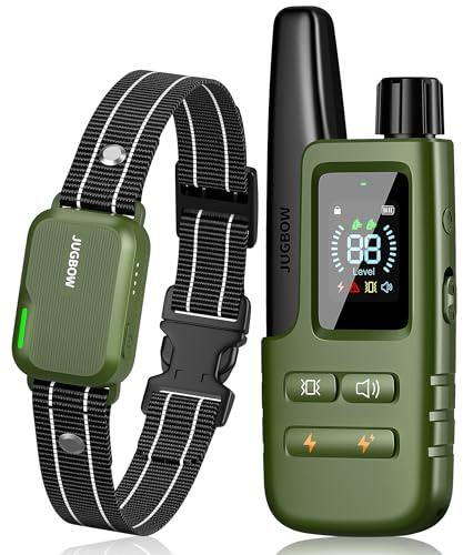 Jugbow Dog Shock Collar - 4200FT Dog Training Collar with Remote Innovative IPX7 Waterproof with 4 Training Modes, Rechargeable E-Collar for All Breeds