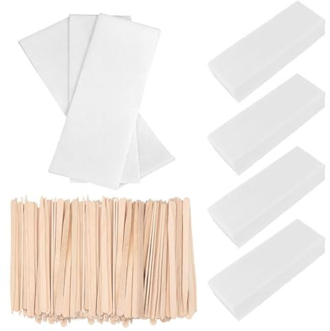 400 Stück Haarentfernungs-Heißwachspapier, Ausgestattet Mit 100 Stück Schabeholzspänen, Haarentfernungswerkzeugen, Schönheitspflegewerkzeugen, Geeignet Für Gesicht, Beine, Hände Usw.