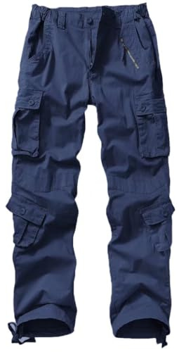 VATINNT Cargo Work Trousers Women's Outdoor Hiking Trousers Casual Tactical Cargo Pants with 9 Pockets No Belt 2039 Royal Blue 10