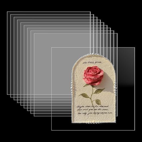 PWGHWG 10 Pièces Plexiglass 20x20cm Plaque Acrylique Épaisseur 1mm Plexiglass Plaque Transparent Convient aux Cadres Photo Peintures Palettes Panneaux et Bricolage