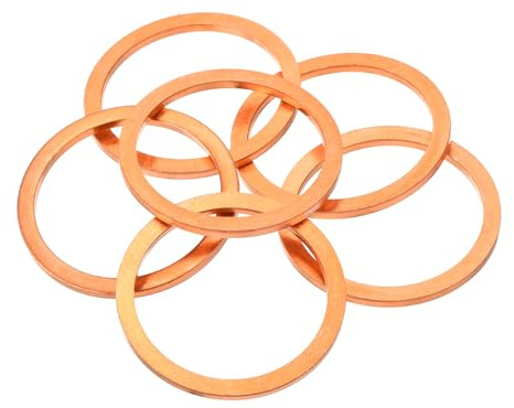 QUARKZMAN 6 Pièces Rondelles Plates en Cuivre, Rondelles d'Écrasement Métriques Plates en Cuivre Amélioré de 30x36x2mm pour Raccords Hydrauliques Vis Écrou Réparation Électronique