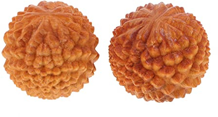 Healeved 2pcs Durian-Shaped Handballs Wood Hand Massage Balls Rolling Hand Massager for Acupoint Therapy for Home Supply
