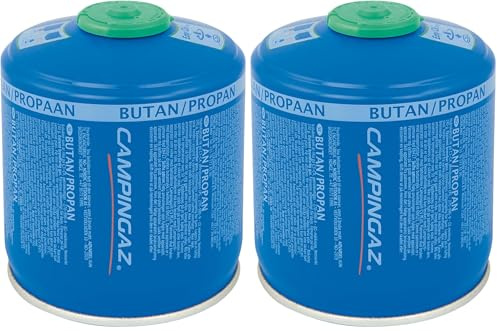 CAMPINGAZ Cartouche de Gaz à Valve CV 300 Plus, pour Réchauds Cartouche Compacte et refermable, Bleu, 240 g (Lot de 2)