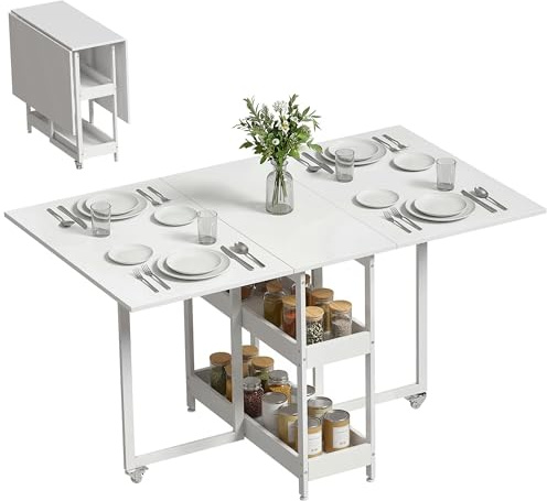 HOMCOM Esstisch Klappbar für 2-4 Personen 133,4x80x75 cm Weiß