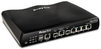 DrayTek Vigor 2928 kabelansluten FTTP Ethernet-router med dubbla WAN-belastningsbalans, VPN-brandvägg, Gigabit LAN, prestandaförhållande i företagsklass