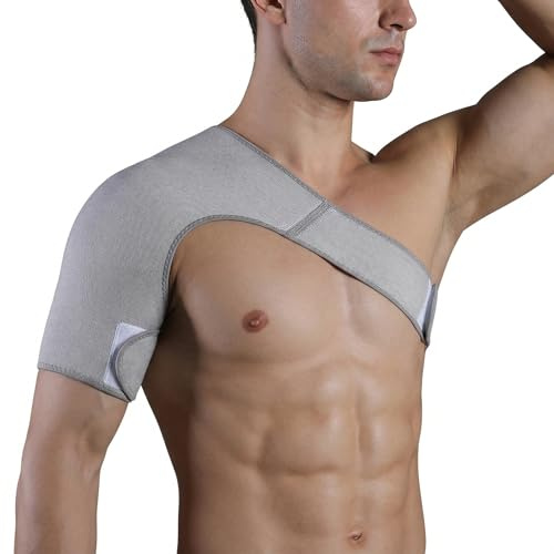 couduan Shoulder Support for Men Women sleeve, Shoulder Brace for Rotator Cuff Shoulder Support Braces, Adjustable Elastic Compression Shoulders Sleeve mens（Grey）