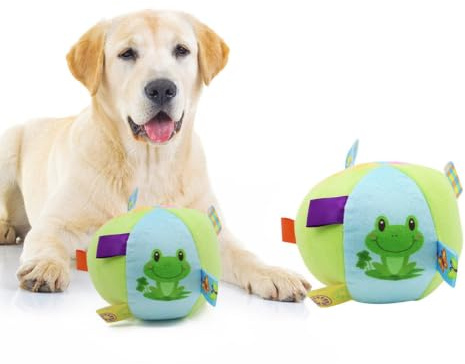Balle De Jouet pour Chien 12 Cm – Interactive avec Languettes Et Grelot,Balle avec Grelot À L'Intérieur pour Jeu De Traction – Idéale pour Chiens (Vert)