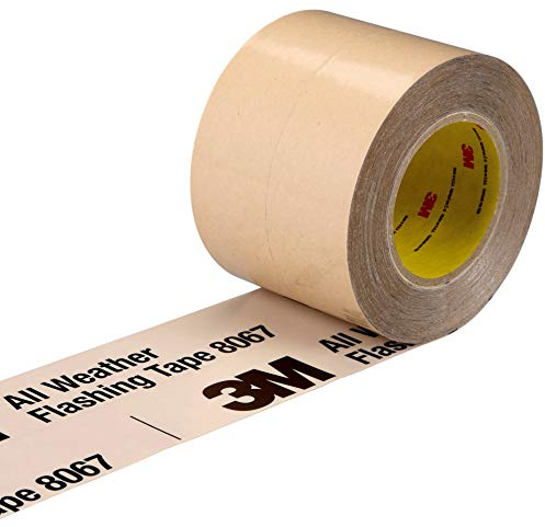 3M All Weather Flashing Tape 8067, 3 in x 75 ft, 1 Roll, Adhesive Backed Split Liner, Prevents Moisture Intrusion, Waterproof Flashing Seals Doors, Windows, Openings in Wood Frame Construction