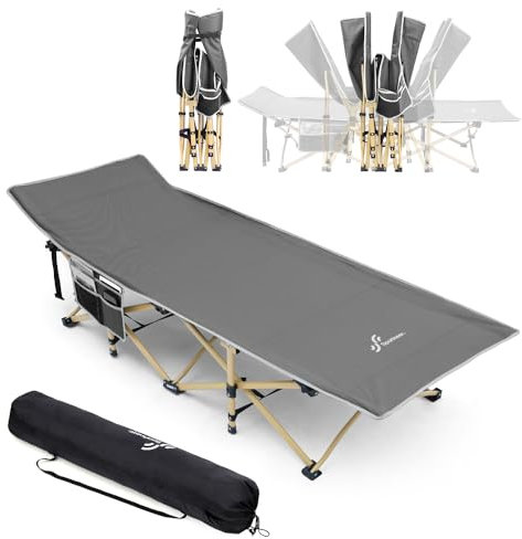Sportneer Feldbett Klappbar Camping Bett, 71cm Feldbett XXL Campingbett mit Tragetasche Feldbett bis 204 kg Reisebett Erwachsene für Outdoor Camping Garten Innen
