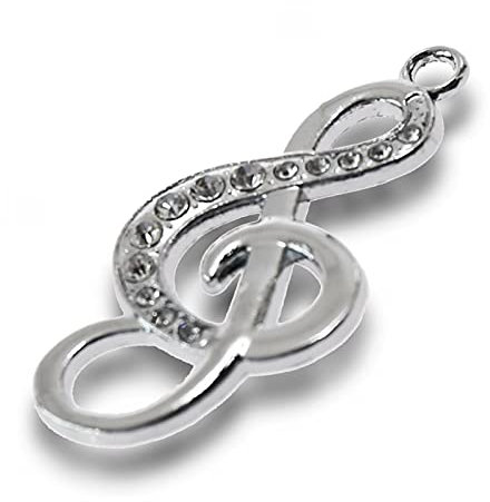 10 Pezzi Pendente Ciondolo Chiave di Violino 1,3x2 cm Applicazioni Decorative Charms per bomboniere, Sacchetti, segnaposto Forme Miniatura