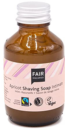 FAIR SQUARED Shaving Soap Apricot Rasierseife 100 ml - Rasur Seife für jede Haut - vegane Naturkosmetik - Zero Waste