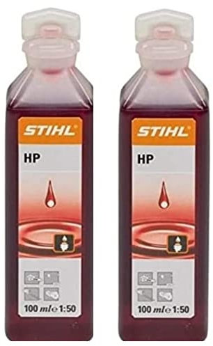 Stihl HP 2-Stroke Engine Oil 2x100ml Bottles, One Shot Quality lubricant & Mineral Oil for Blower Hedge Cutter, Mowers & Outdoors Power Tools