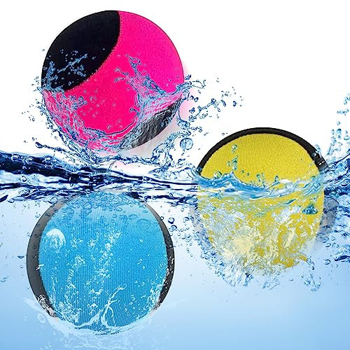 BNGXR Wasserball, 3 Stück Springender Wasserball Wasser Flummi Springender Ball Wasserbälle Sprungball Für Pool Schwimmbad Strand Meer Jugendliche Erwachsene (Rosa Blau Grün)