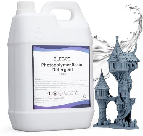 ELEGOO 3D Drucker Harz Reiniger, 5kg Photopolymer Handwaschbarer Resin Reiniger, Geruchsarm, 3D Harz Reinigungsmittel, Kompatibel mit den 3D Drucker Resin und UV Resin