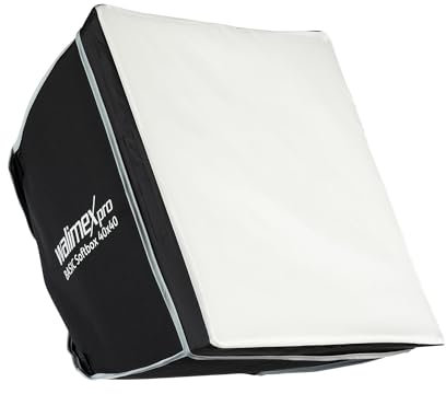 Walimex pro Softbox 40 x 40 cm, girevole a 360°, con diffusore anteriore e intermedio, borsa per il trasporto, adattatore Bowens, ideale per fotografia di prodotti e persone