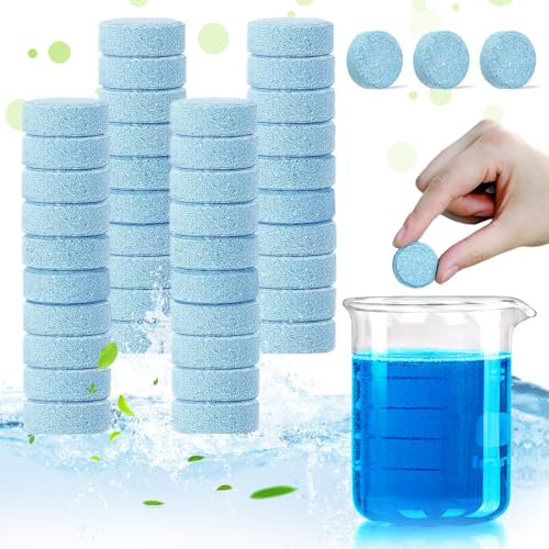 Darryy Lot de 100 Tablettes Pastilles Lave Glace, Pastille Lave Glace Concentré, Liquide Lave Glace Voiture 400 L, Tablettes de Nettoyage Multifonctions pour Vitres, Miroirs