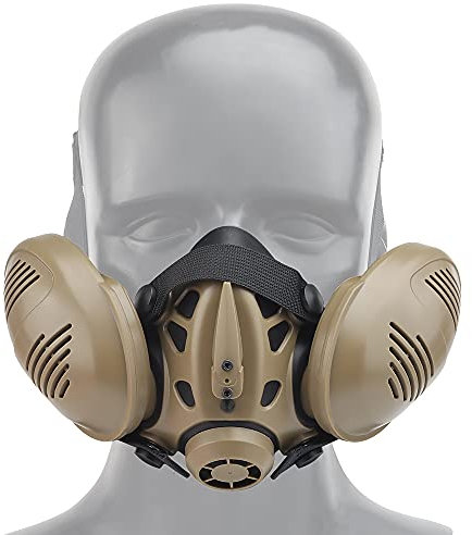 ANSNOW Protective Respirator Fast Helmet Half Face Gas for Military Paintball Airsoft Hunting Cs Ant Men Modeling/Tan/1 Count (Pack of 1)