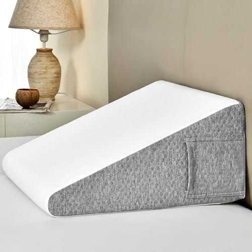 Dorifine Oreiller Anti-Reflux, Coussin Incliné pour Prévenir Le Reflux et Les Coliques, Oreiller Triangulaire en Mousse pour la Lecture, Coussin Ergonomique