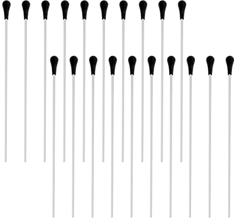 Bstinay White Fibre Glass Music Conductor Stick w/Black Handle Accessories Pack of 20