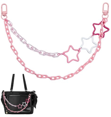 OLYCRAFT sacs Ita chaîne porte-monnaie étoile chaînes porte-monnaie roses chaînes Tote Bag pour bricolage décoration sac acrylique charme Ita portefeuille sac à main accessoires de mode - 32cm