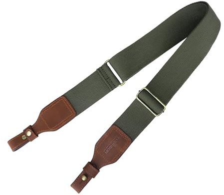 Tourbon - Cintura in pelle e fettuccia da 5,1 cm, per fucile da caccia, stile inglese (verde)