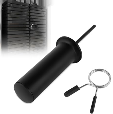 Gym Pin Extender med 1 x fjäderklämma, Gympin viktstack, Gym Pin för extra vikt, diameter 8 mm, längd 110 mm för extra vikt viktstapelstift ersättning, laddningsviktsstift för hemmatillbehör